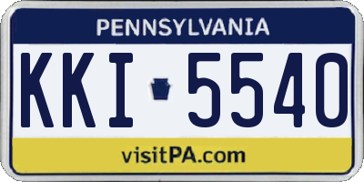 PA license plate KKI5540