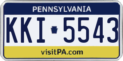 PA license plate KKI5543