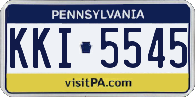 PA license plate KKI5545