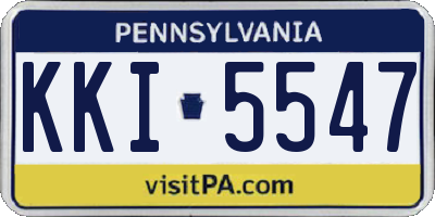 PA license plate KKI5547