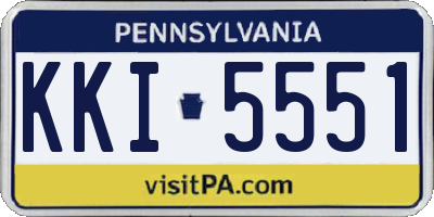 PA license plate KKI5551