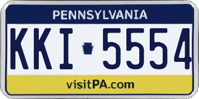 PA license plate KKI5554