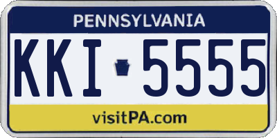 PA license plate KKI5555