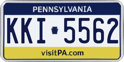 PA license plate KKI5562