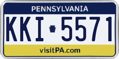 PA license plate KKI5571