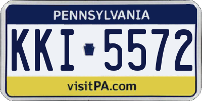 PA license plate KKI5572