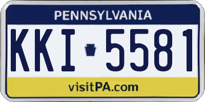 PA license plate KKI5581
