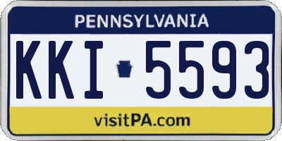 PA license plate KKI5593