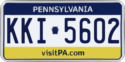 PA license plate KKI5602
