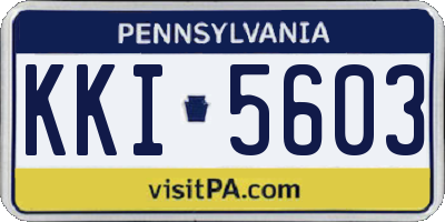 PA license plate KKI5603