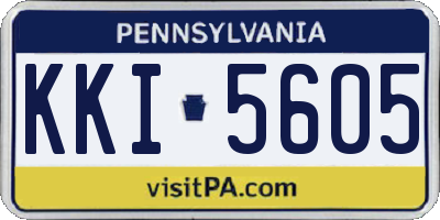 PA license plate KKI5605