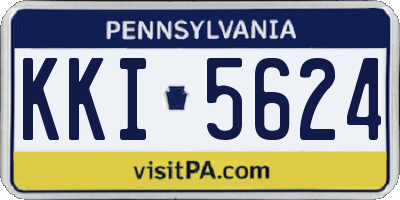 PA license plate KKI5624