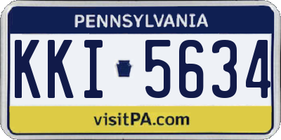 PA license plate KKI5634