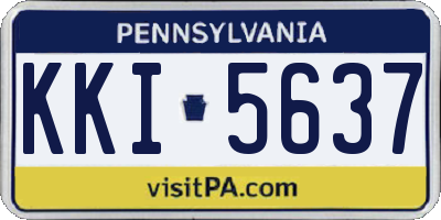 PA license plate KKI5637