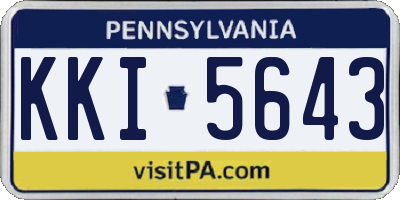 PA license plate KKI5643