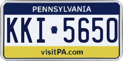 PA license plate KKI5650