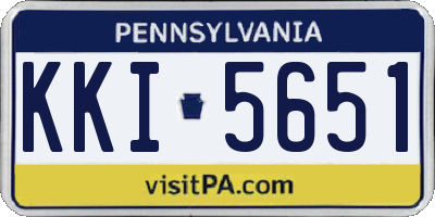 PA license plate KKI5651