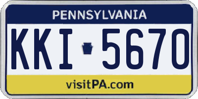 PA license plate KKI5670