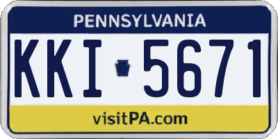 PA license plate KKI5671