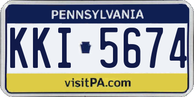 PA license plate KKI5674