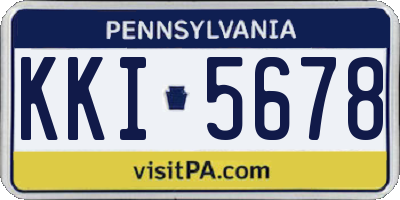 PA license plate KKI5678