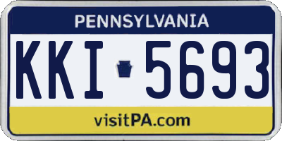 PA license plate KKI5693