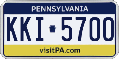 PA license plate KKI5700