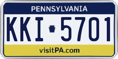 PA license plate KKI5701