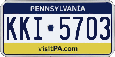 PA license plate KKI5703
