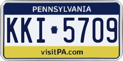 PA license plate KKI5709