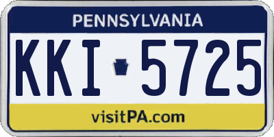 PA license plate KKI5725