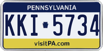 PA license plate KKI5734