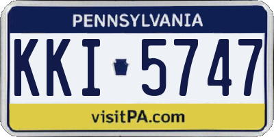 PA license plate KKI5747