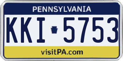 PA license plate KKI5753