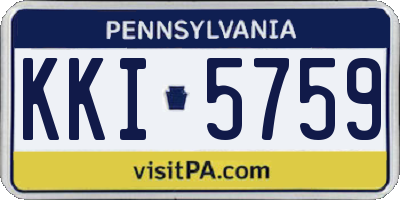 PA license plate KKI5759