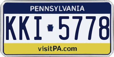PA license plate KKI5778