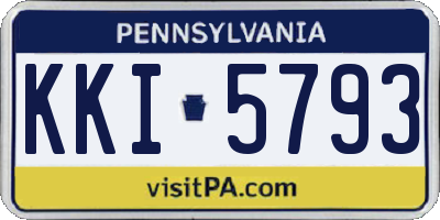 PA license plate KKI5793