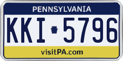 PA license plate KKI5796