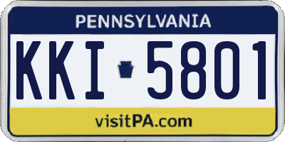 PA license plate KKI5801