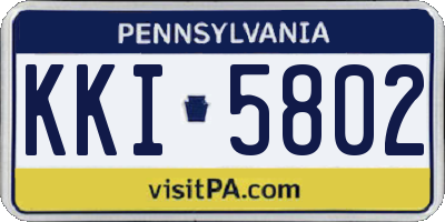 PA license plate KKI5802