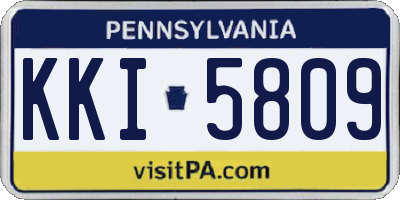 PA license plate KKI5809