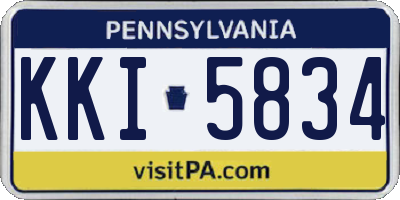 PA license plate KKI5834