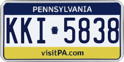 PA license plate KKI5838