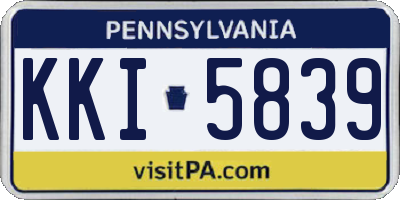 PA license plate KKI5839