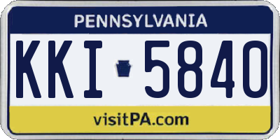 PA license plate KKI5840