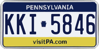 PA license plate KKI5846