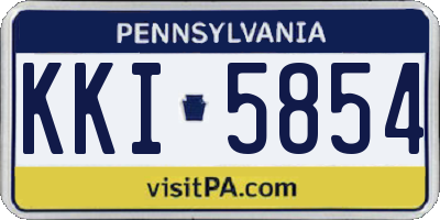 PA license plate KKI5854