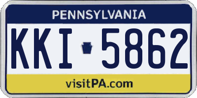 PA license plate KKI5862