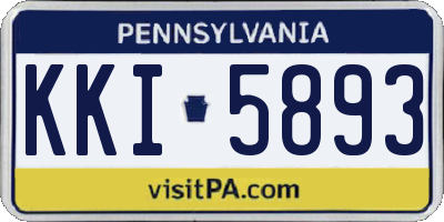 PA license plate KKI5893