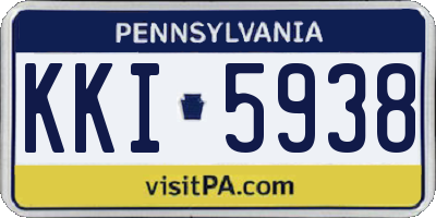 PA license plate KKI5938